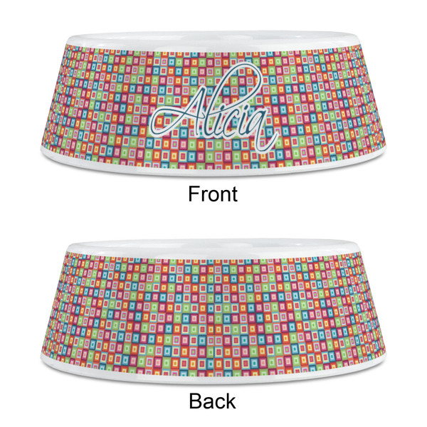 Retro Squares Plastic Pet Bowls - Medium - APPROVAL