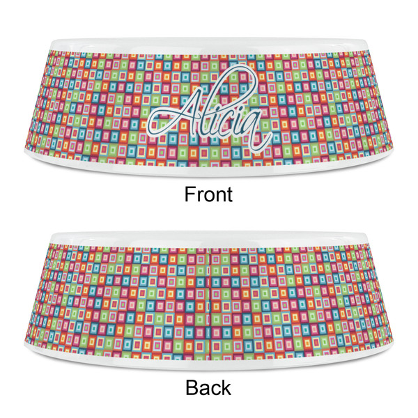 Retro Squares Plastic Pet Bowls - Small - APPROVAL
