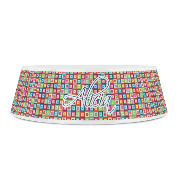 Retro Squares Plastic Pet Bowls - Small - FRONT