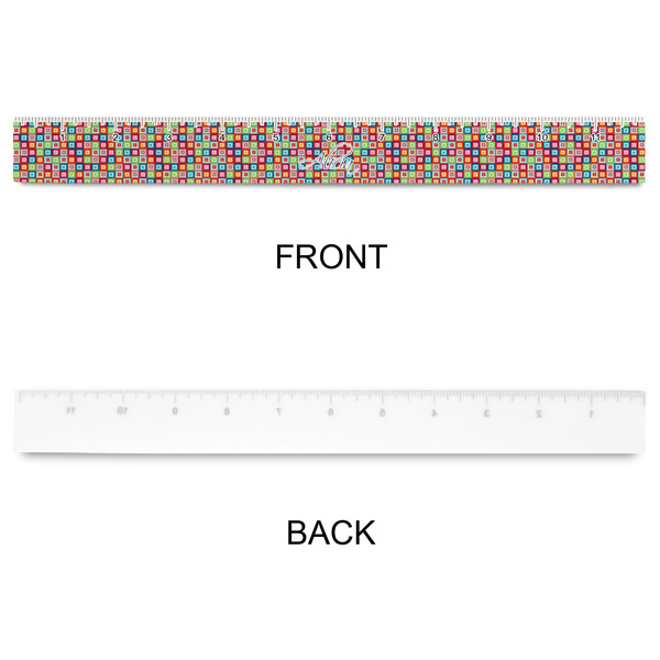 Retro Squares Plastic Ruler - 12" - APPROVAL