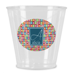 Retro Squares Plastic Shot Glass (Personalized)