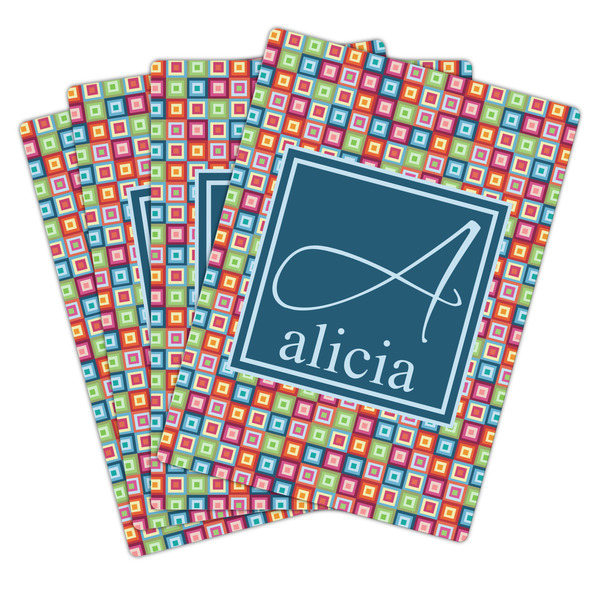 Retro Squares Playing Cards - Hand Back View