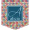 Retro Squares Iron On Faux Pocket (Personalized)