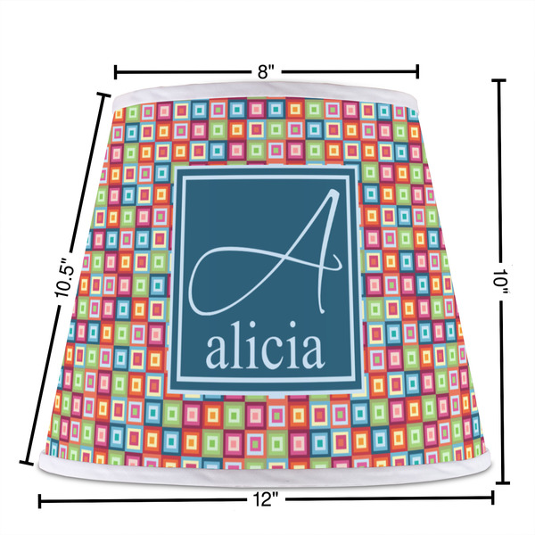 Retro Squares Poly Film Empire Lampshade - Dimensions