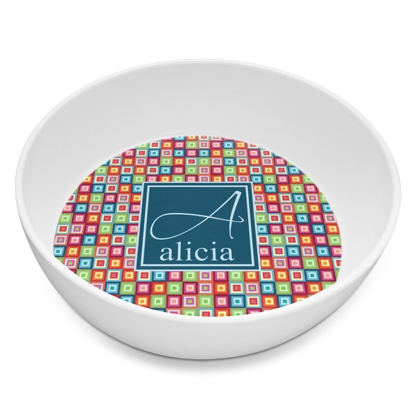 Custom Retro Squares Melamine Bowl - 8 oz (Personalized)