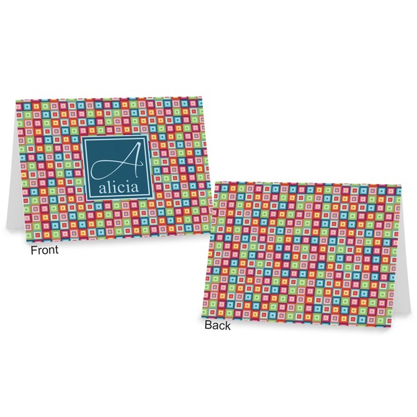 Retro Squares Postcard - Front and Back