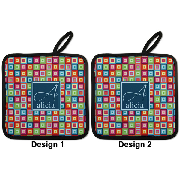 Retro Squares Pot Holders - Set of 2 APPROVAL