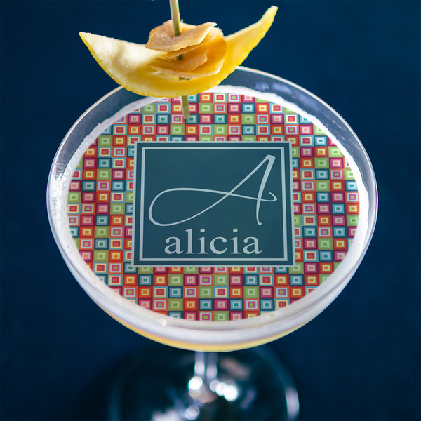 Retro Squares Printed Drink Topper - XLarge - In Context