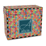 Retro Squares Wood Recipe Box - Full Color Print (Personalized)