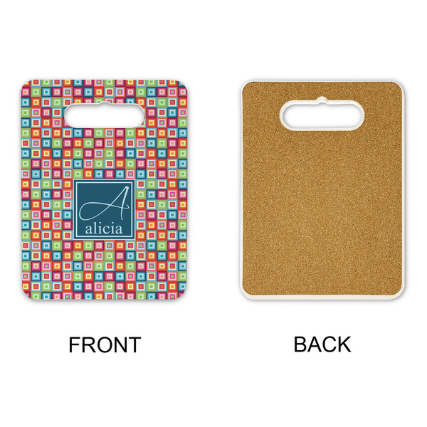 Retro Squares Rectangle Trivet with Handle - APPROVAL