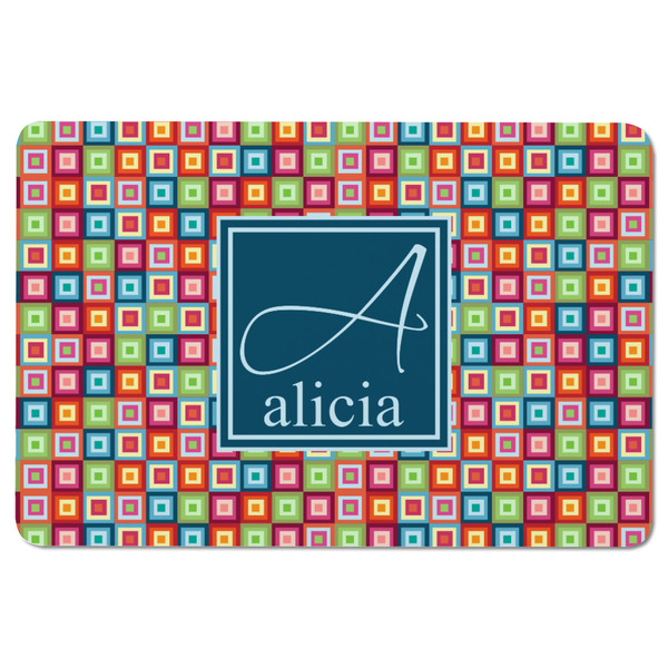 Retro Squares Rectangular Fridge Magnet - FRONT