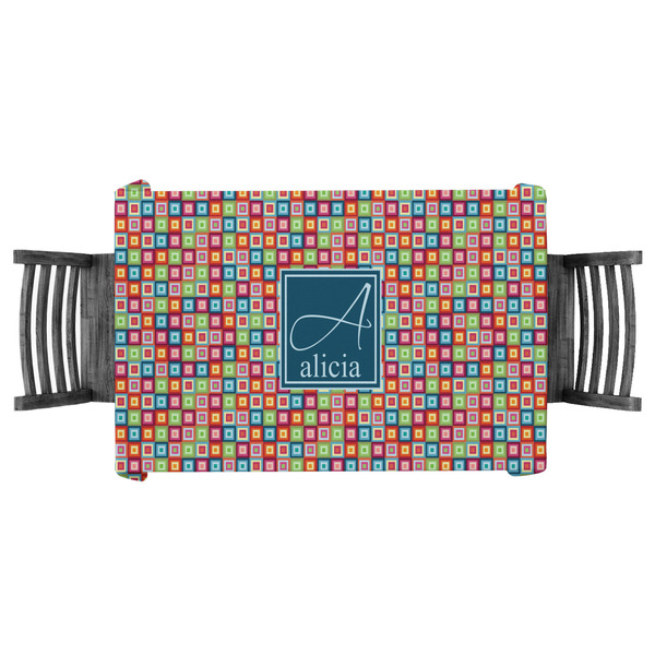 Custom Retro Squares Tablecloth - 58"x58" (Personalized)