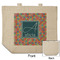 Retro Squares Reusable Cotton Grocery Bag - Front & Back View