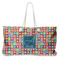 Retro Squares Large Rope Tote Bag - Front View