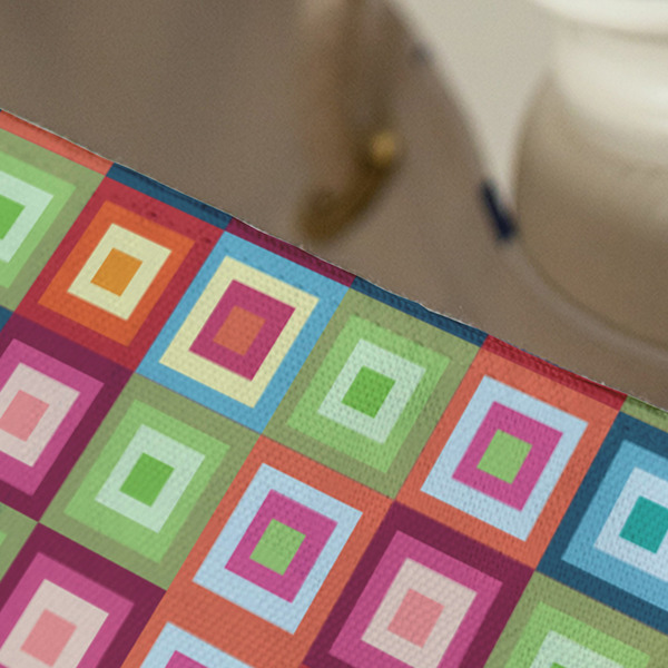 Retro Squares Large Rope Tote - Close Up View