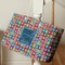 Retro Squares Large Rope Tote - Life Style