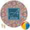 Retro Squares Round Beach Towel (Personalized)