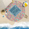 Retro Squares Round Beach Towel Lifestyle
