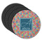 Retro Squares Round Rubber Backed Coasters - Set of 4 (Personalized)
