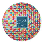 Retro Squares 5' Round Indoor Area Rug (Personalized)