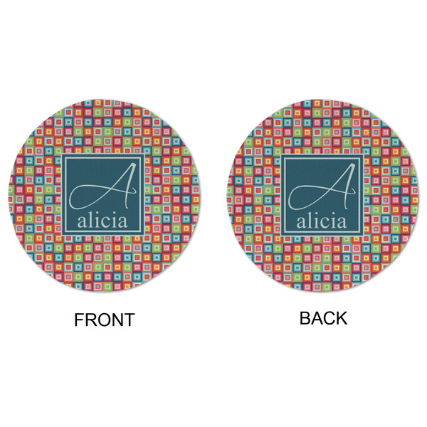 Retro Squares Round Linen Placemats - APPROVAL (double sided)