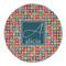 Retro Squares Round Linen Placemat (Personalized)