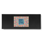 Retro Squares Rubber Bar Mat (Personalized)