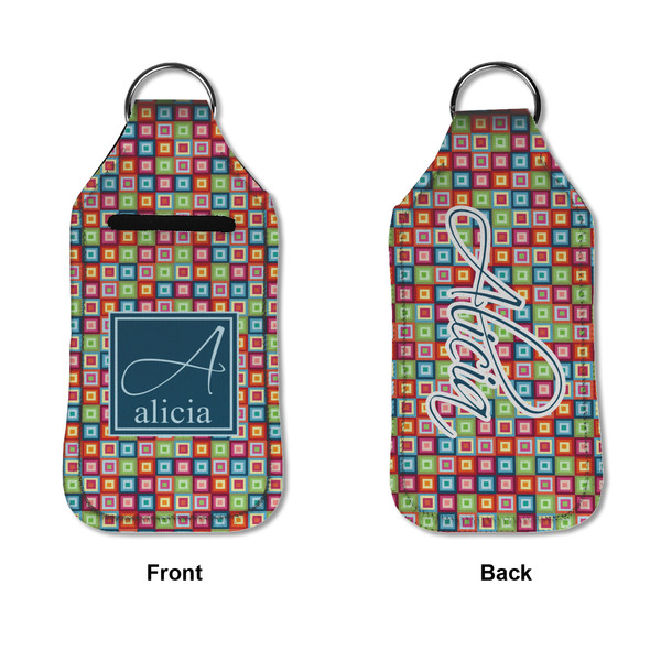 Retro Squares Sanitizer Holder Keychain - Large APPROVAL (Flat)