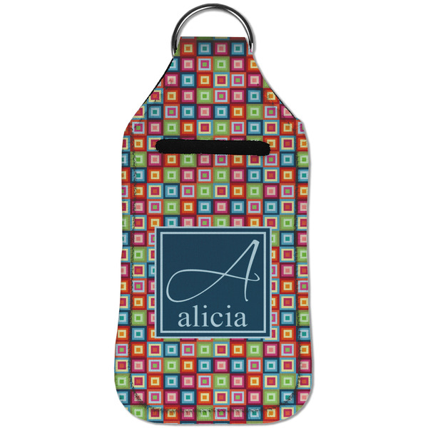 Retro Squares Sanitizer Holder Keychain - Large (Front)