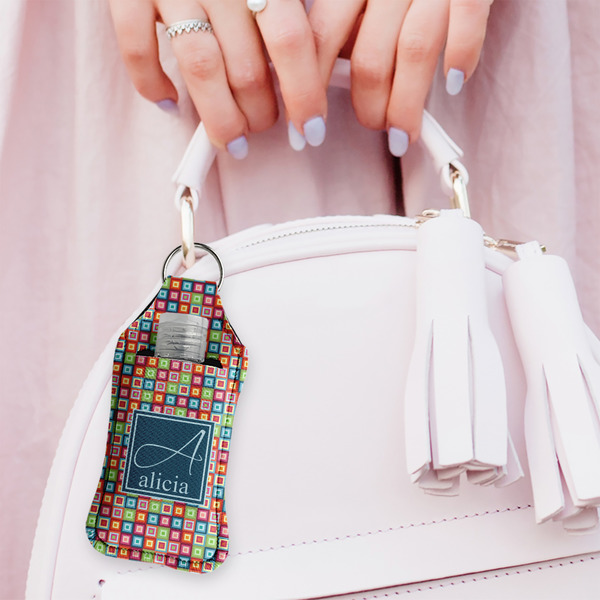 Retro Squares Sanitizer Holder Keychain - Large (LIFESTYLE)