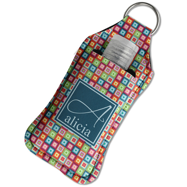 Retro Squares Sanitizer Holder Keychain - Large in Case