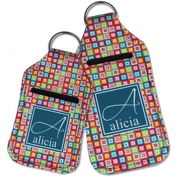 Retro Squares Sanitizer Holder Keychain - Parent Main