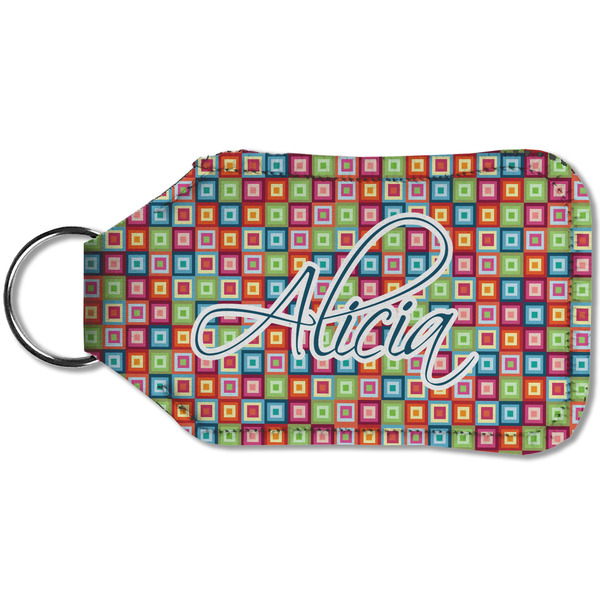 Retro Squares Sanitizer Holder Keychain - Small (Back)