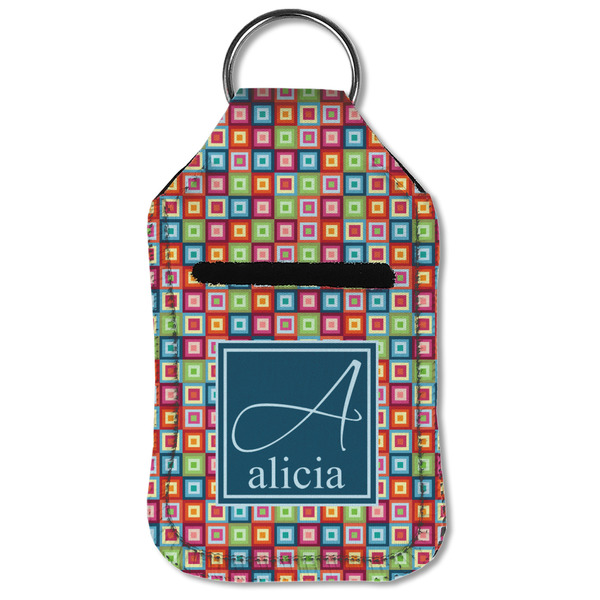 Retro Squares Sanitizer Holder Keychain - Small (Front Flat)