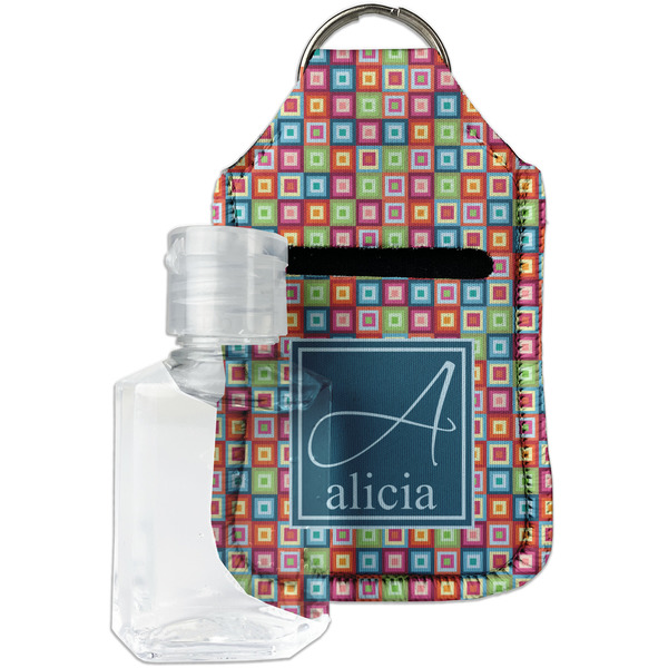 Custom Retro Squares Hand Sanitizer & Keychain Holder (Personalized)