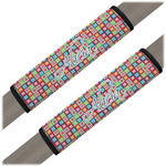 Retro Squares Seat Belt Covers (Set of 2) (Personalized)