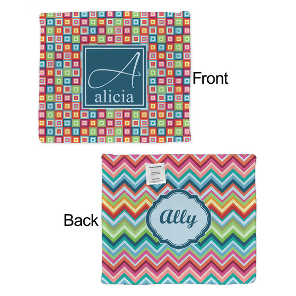 Retro Squares Security Blanket - Front & Back View