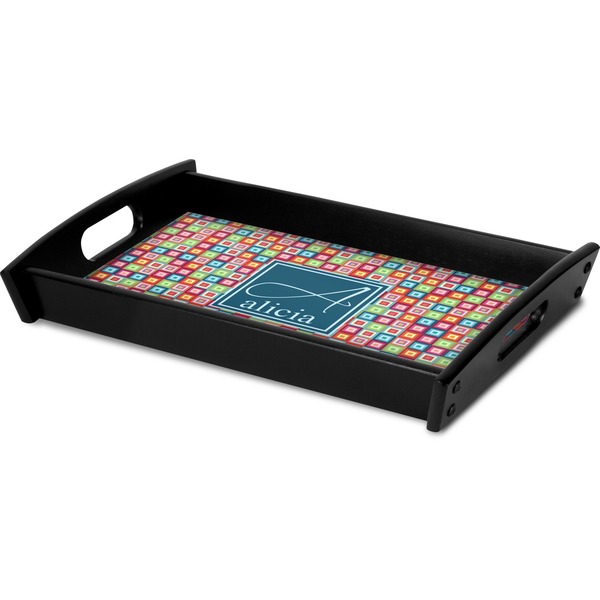 Retro Squares Serving Tray Black - Corner