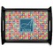 Retro Squares Black Wooden Tray - Large (Personalized)