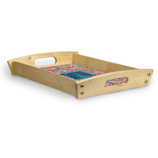 Retro Squares Serving Tray Wood Small - Corner