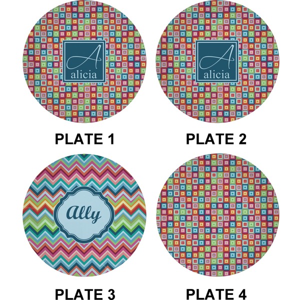 Retro Squares Set of Appetizer / Dessert Plates (Approval)