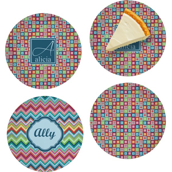 Retro Squares Set of Appetizer / Dessert Plates