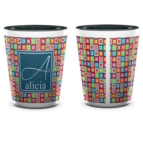 Retro Squares Shot Glass - Two Tone - APPROVAL