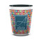 Retro Squares Ceramic Shot Glass - 1.5 oz - Two Tone - Set of 4 (Personalized)