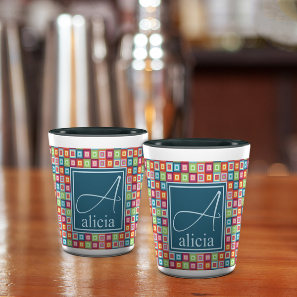 Retro Squares Shot Glass - Two Tone - LIFESTYLE