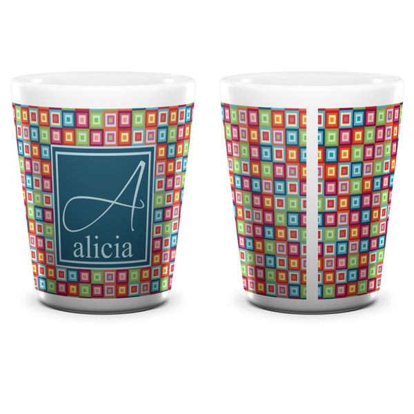 Retro Squares Shot Glass - White - APPROVAL