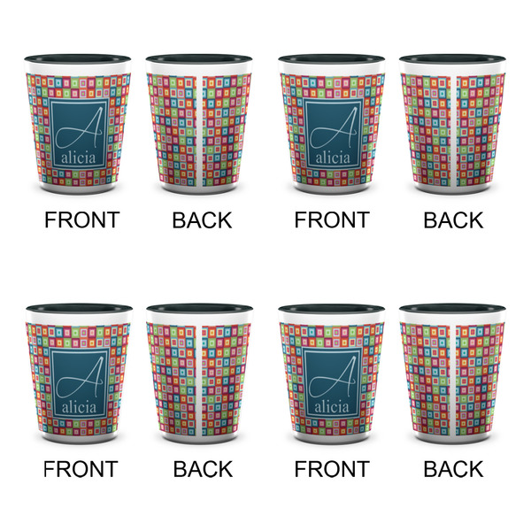 Retro Squares Shot Glassess - Two Tone - Set of 4 - APPROVAL
