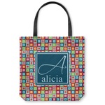 Retro Squares Canvas Tote Bag - Large - 18"x18" (Personalized)