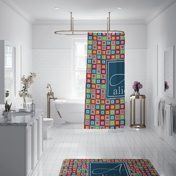 Retro Squares Shower Curtain - 70"x83"