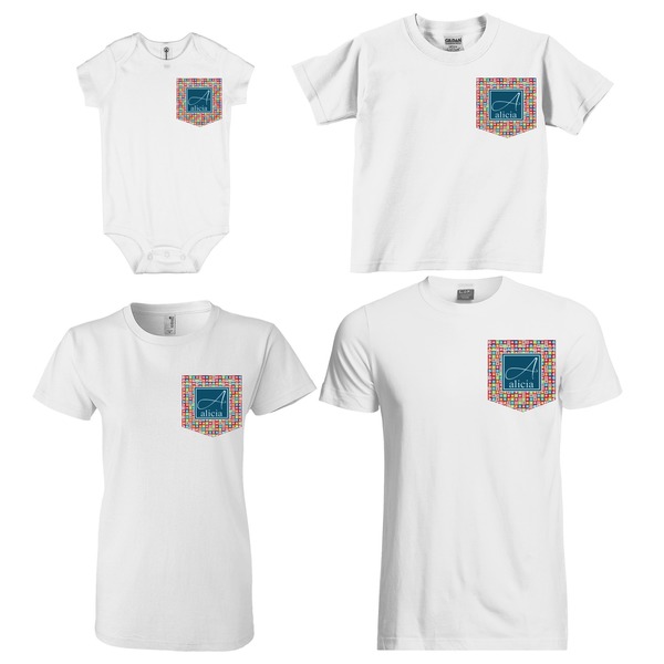 Retro Squares Sized Pockets on Various Products